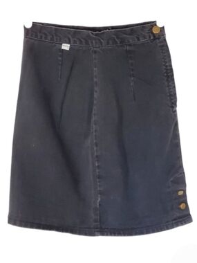 7193 * Guess Vintage Denim Mini Skirt Black Size 29 80s